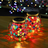 Vibrant Solar Glass Mosaic Cup Lamp - Colorful Landscape Lighting for Outdoor Ambiance 4