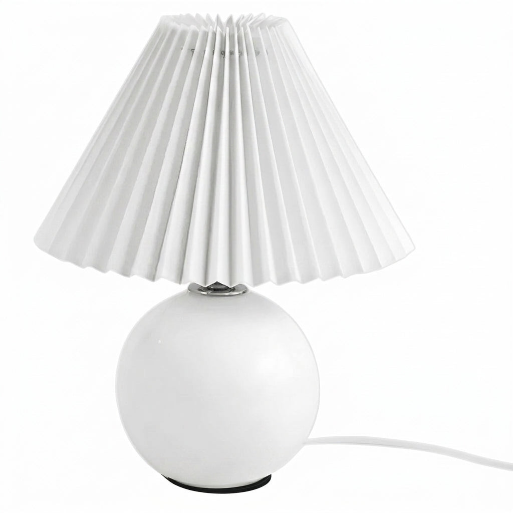 Elegant Ceramic Table Lamp with Pleated Shade - Modern Design for Stylish Illumination 2