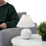 Elegant Ceramic Table Lamp with Pleated Shade - Modern Design for Stylish Illumination 5