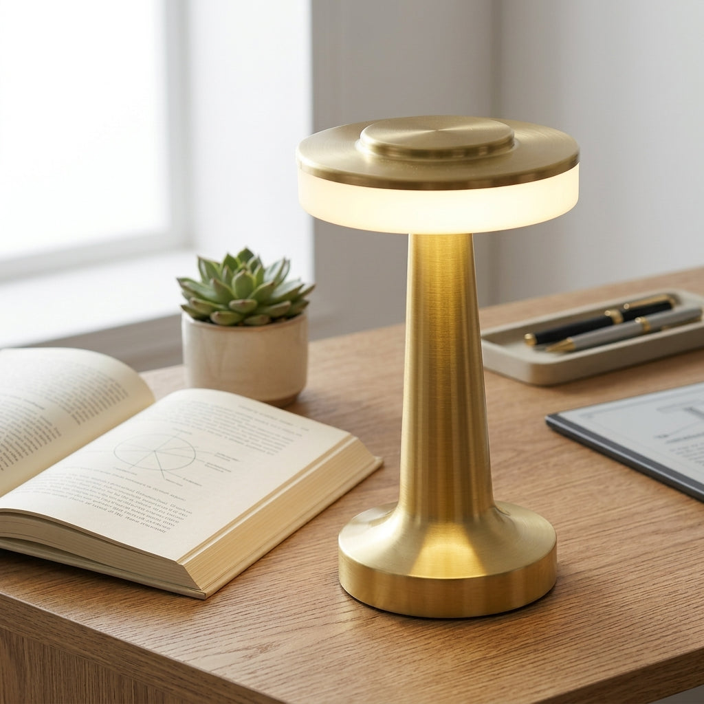 Celestara Cordless LED Table Lamp on minimalist home office desk