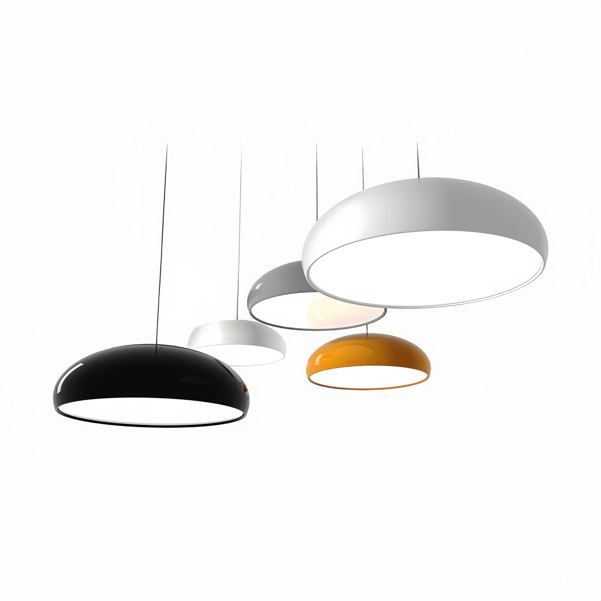 Celestia Round LED Pendant Lamps - Modern White Metal Lighting for Bedrooms & Living Rooms 6