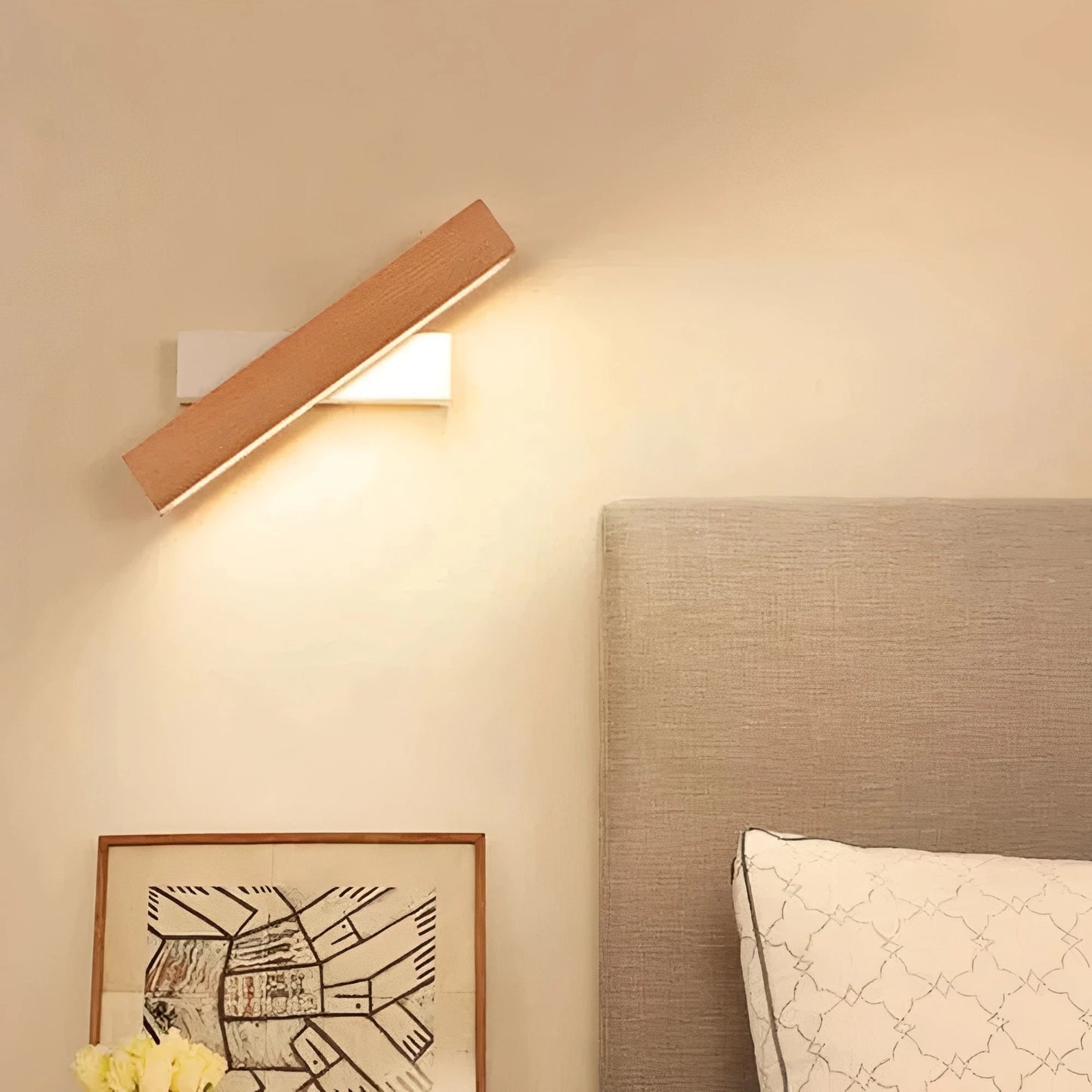 Elegant LED Wall Lamp – Rotating Wood Design with Adjustable Brightness for Stylish Ambiance 2