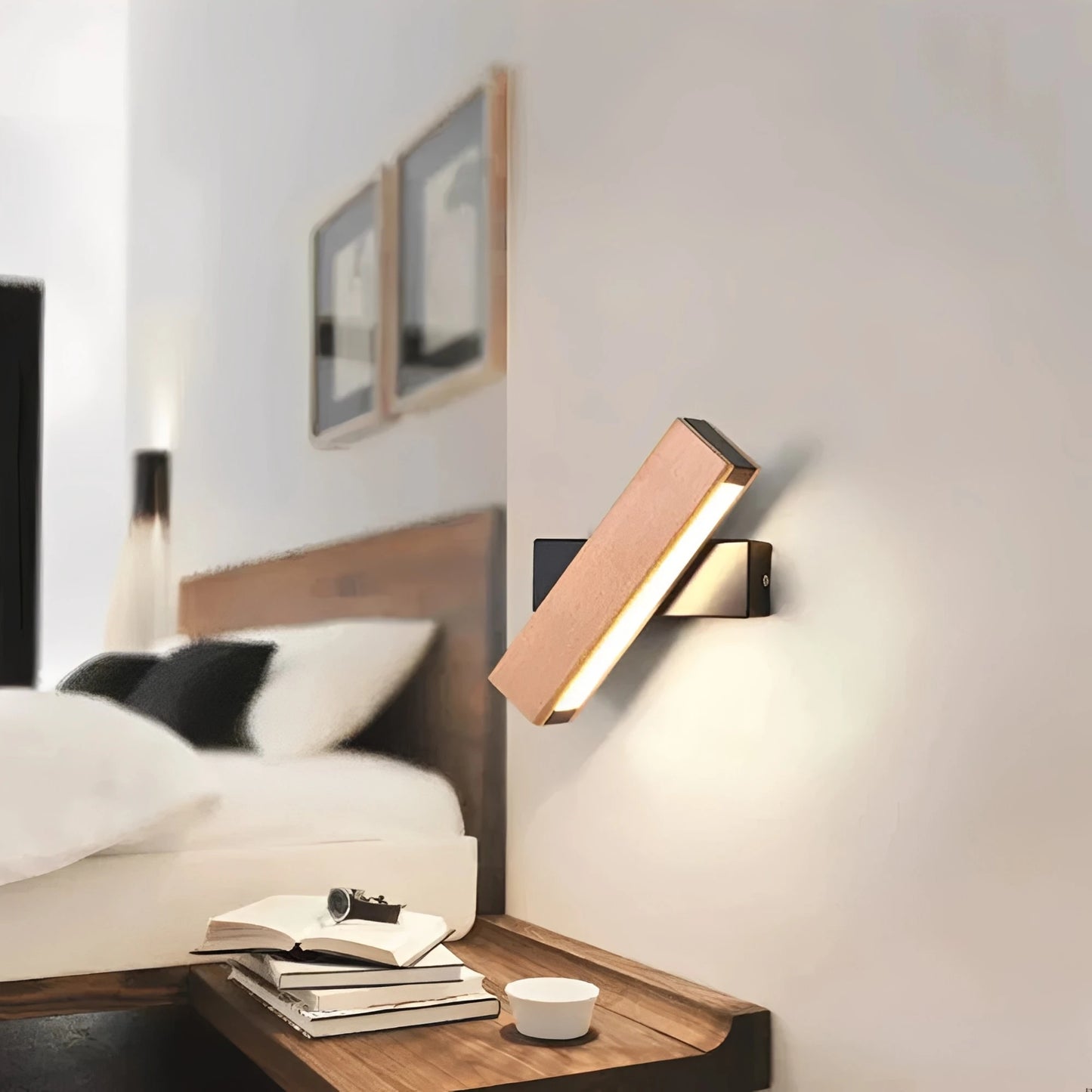 Elegant LED Wall Lamp – Rotating Wood Design with Adjustable Brightness for Stylish Ambiance 5