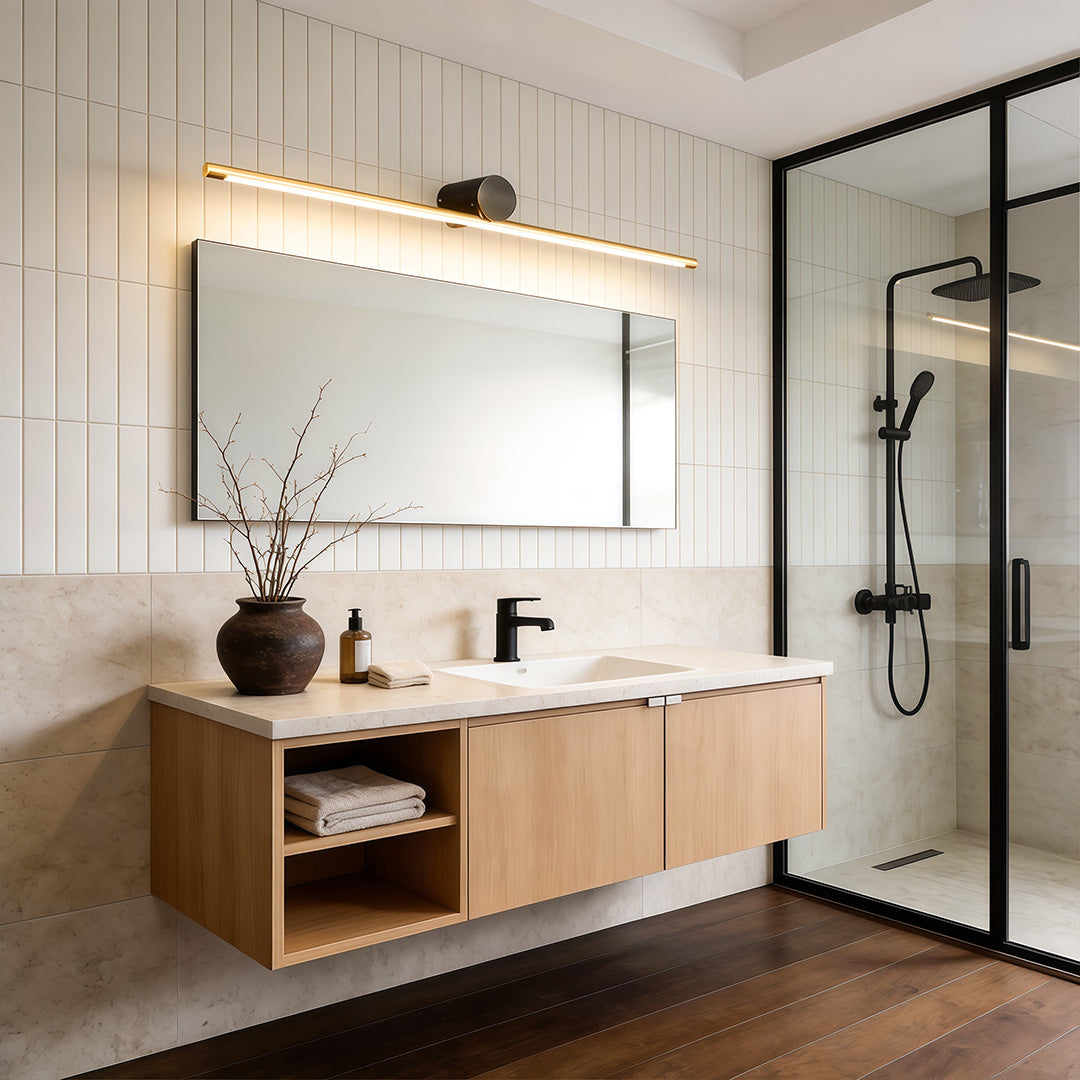 Elegant Linear Vanity Light Bar - Dual-Color Design with Dimmable LED for Modern Bathrooms 6