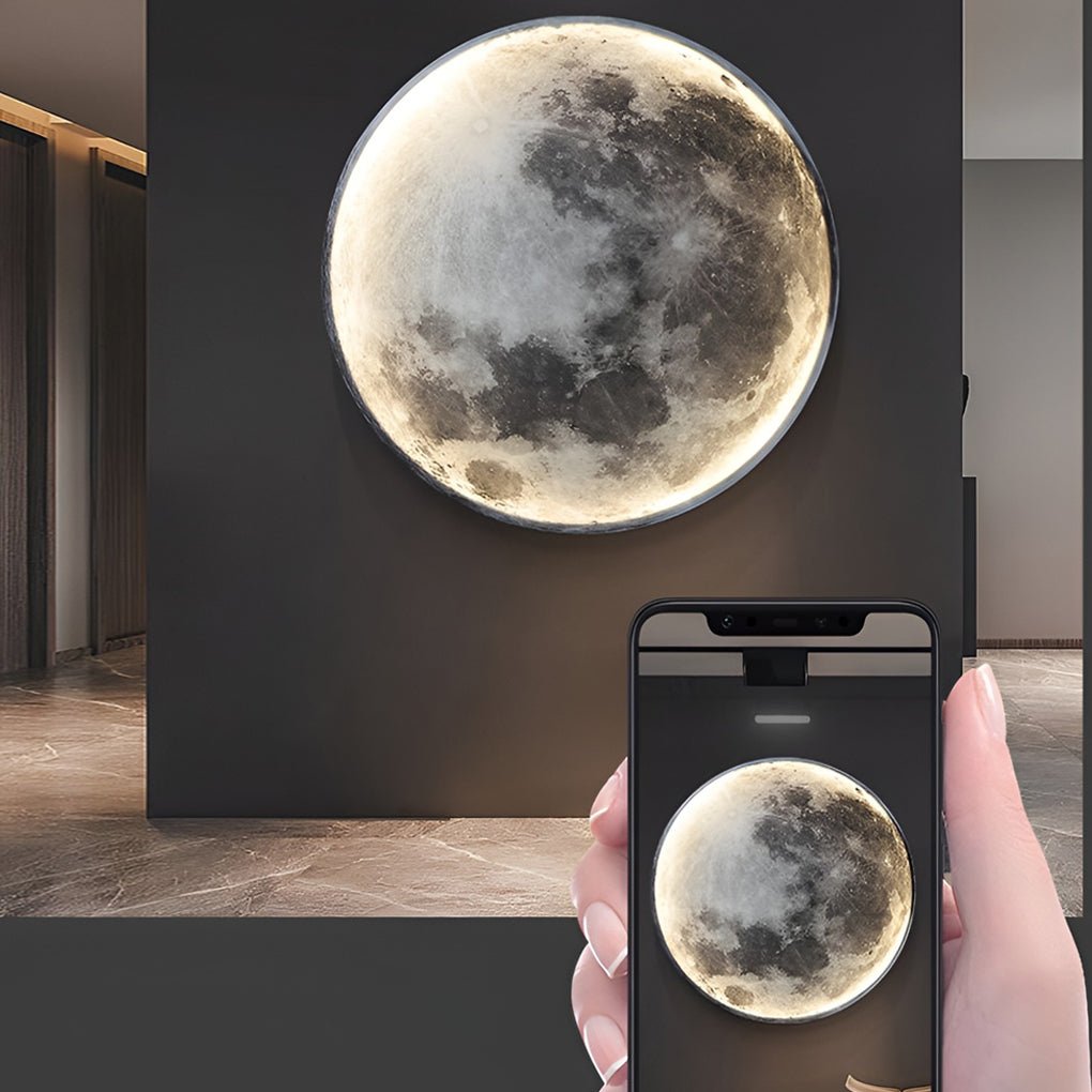 Lunar Moon-Shaped LED Wall Lamp - Dimmable Design for Artistic Ambiance 7