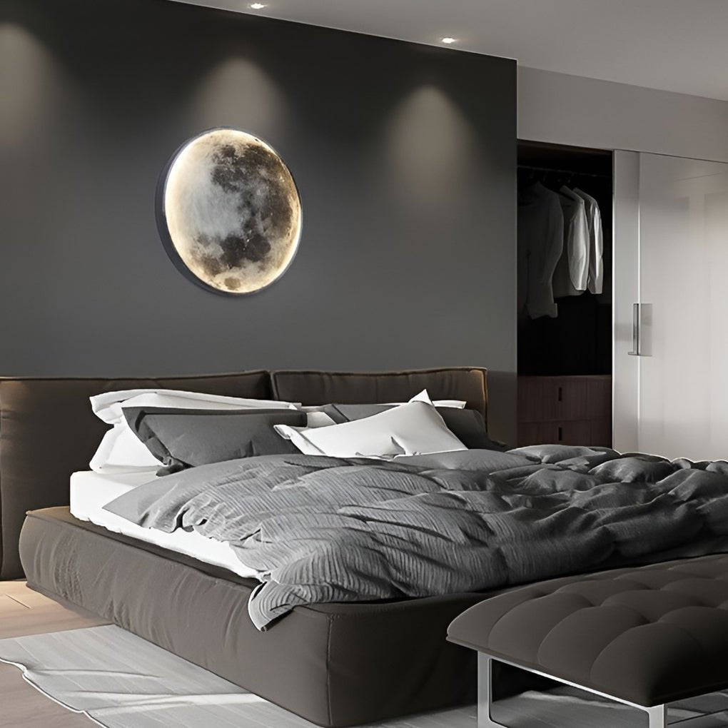Lunar Moon-Shaped LED Wall Lamp - Dimmable Design for Artistic Ambiance 6