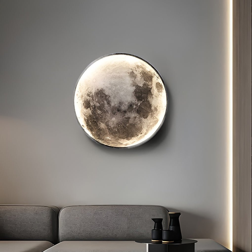 Lunar Moon-Shaped LED Wall Lamp - Dimmable Design for Artistic Ambiance 3