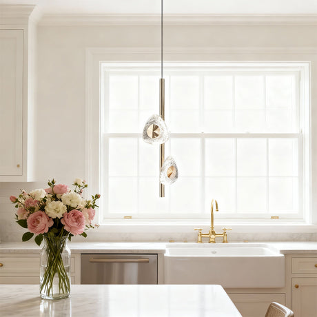 Modern Crystal Pendant Light - Adjustable Dual-Light Design with Three-Color Dimming for Elegant Spaces 3