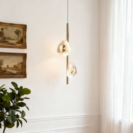 Modern Crystal Pendant Light - Adjustable Dual-Light Design with Three-Color Dimming for Elegant Spaces 5