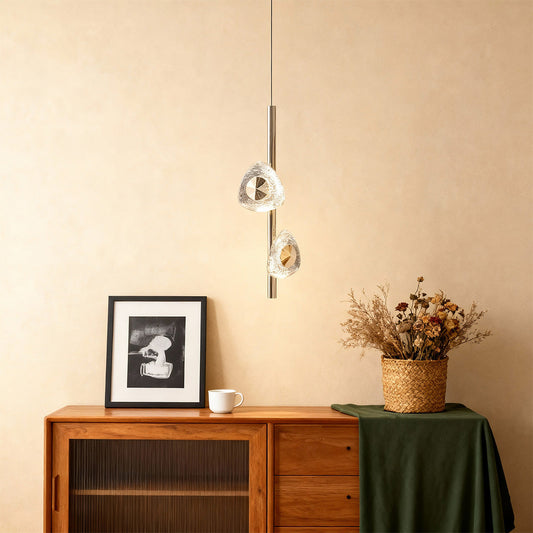 Modern Crystal Pendant Light - Adjustable Dual-Light Design with Three-Color Dimming for Elegant Spaces 1