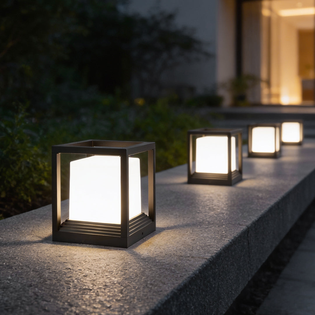 Sleek Garden Pedestal Lights - Waterproof LED Lighting with Dual Power Options for Modern Outdoor Spaces 9