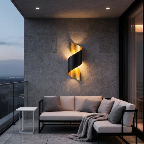 Spiral LED Outdoor Wall Light - Waterproof Dual-Sided Design for Modern Ambiance 9