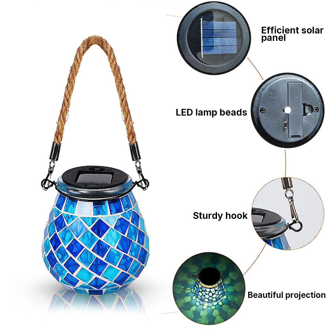 Vibrant Solar Glass Mosaic Cup Lamp - Colorful Landscape Lighting for Outdoor Ambiance 10