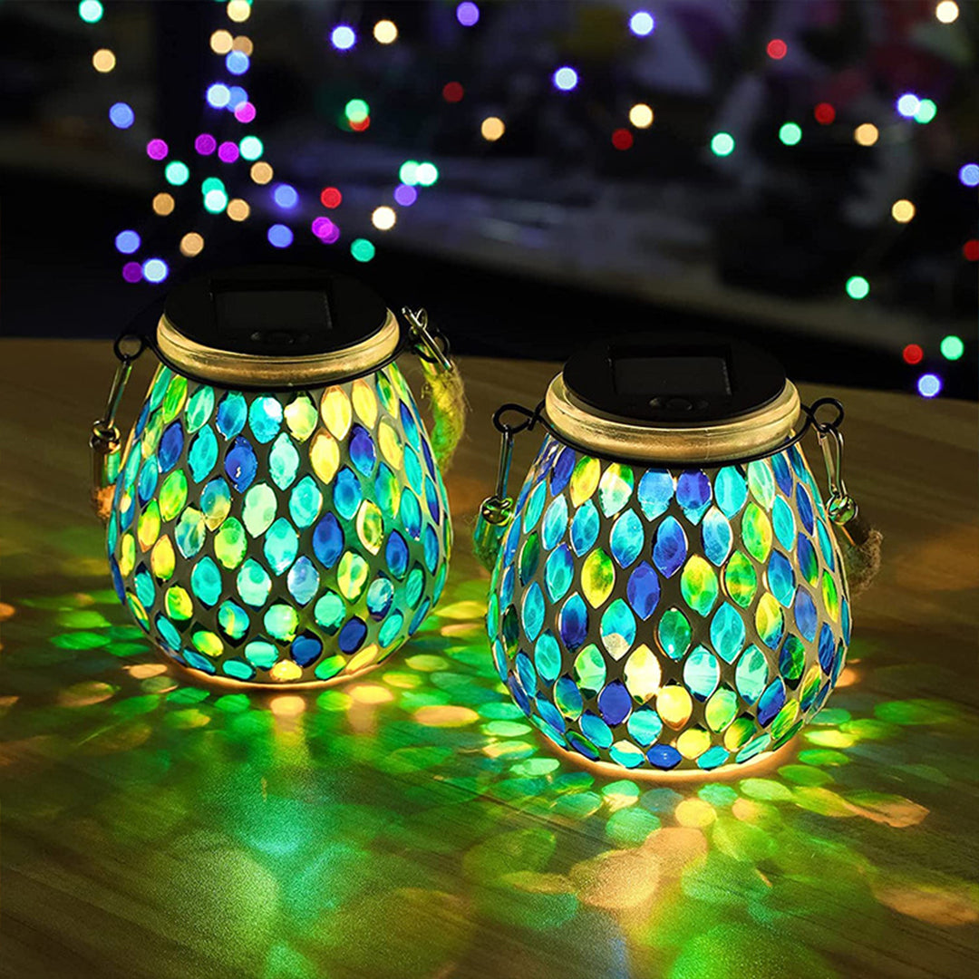 Vibrant Solar Glass Mosaic Cup Lamp - Colorful Landscape Lighting for Outdoor Ambiance 2