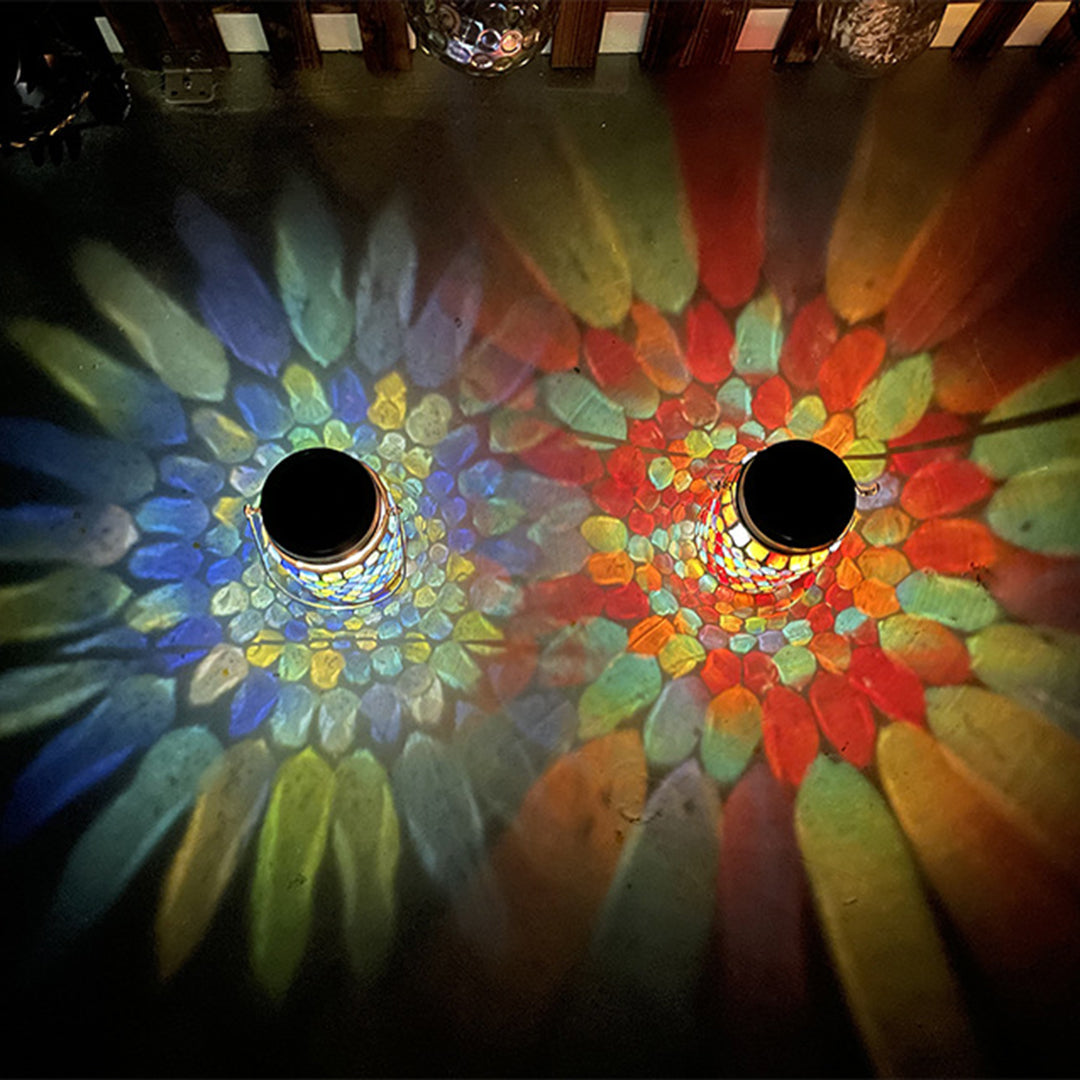 Vibrant Solar Glass Mosaic Cup Lamp - Colorful Landscape Lighting for Outdoor Ambiance 8