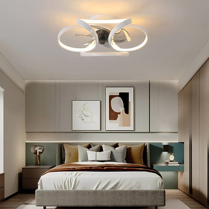 Floral Flush Mount Ceiling Fan with Dimmable LED Light – Modern Design for Elegant Home Comfort 2
