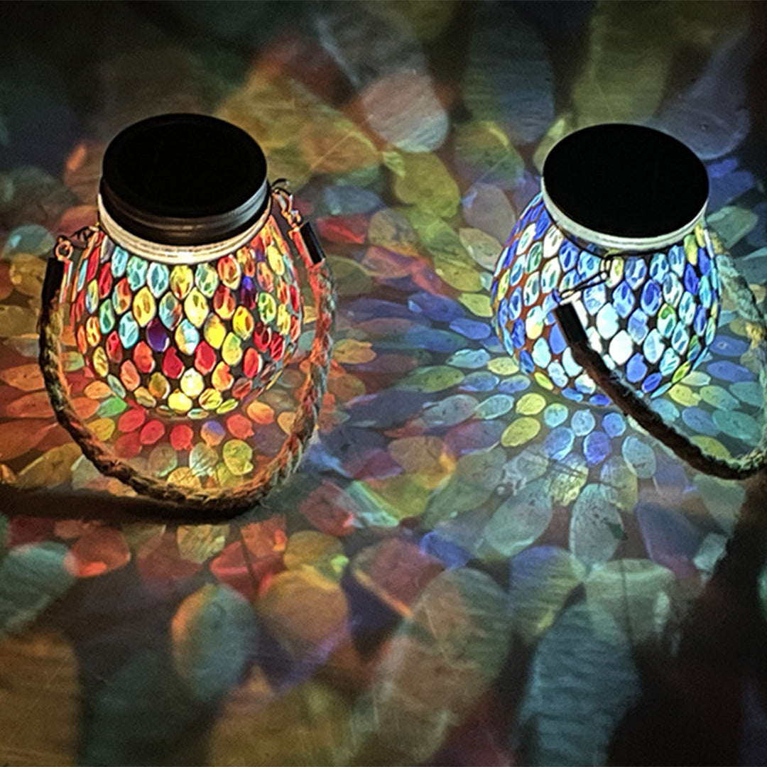 Vibrant Solar Glass Mosaic Cup Lamp - Colorful Landscape Lighting for Outdoor Ambiance 7