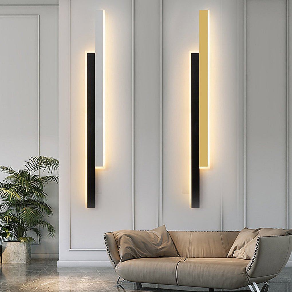 Nordic Minimalist Wall Sconce Light - Adjustable Dual-Strip LED with Modern Design for Stylish Illumination 5