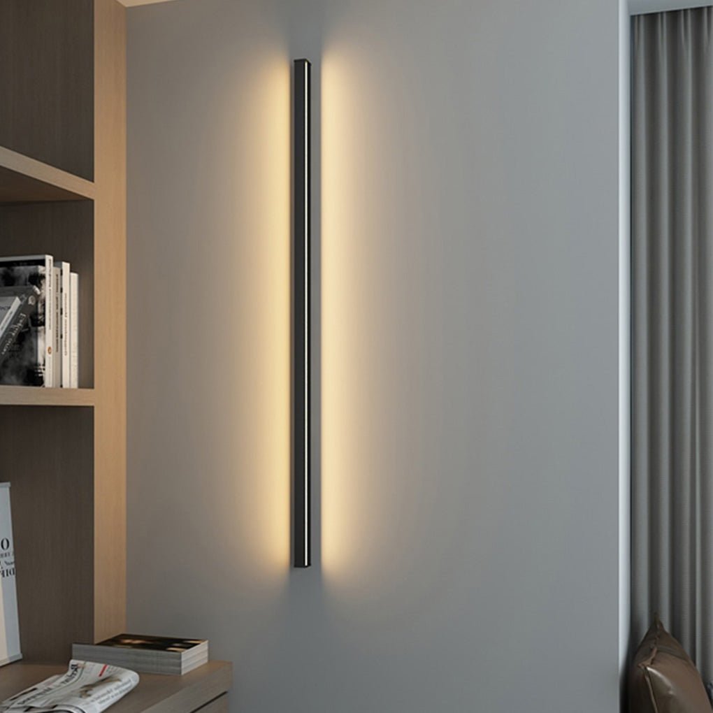 Modern Linear Wall Sconce - Black Aluminum Lighting with Dimmable LED & Eye-Care Design for Versatile Ambient Illumination 4