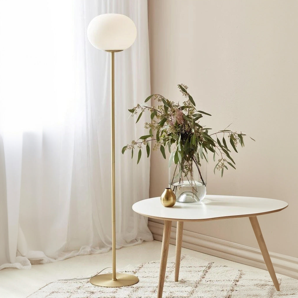 Dune Minimalist Floor Lamp - Elegant Glass & Metal Design for Modern Interiors 3