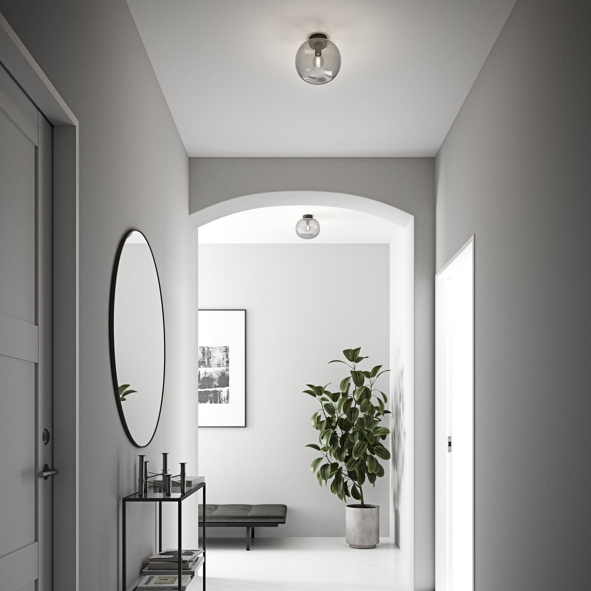 Alton Ceiling Lamp - Mouth-Blown Glass Shade with Elegant Finishes for Atmospheric Lighting 6