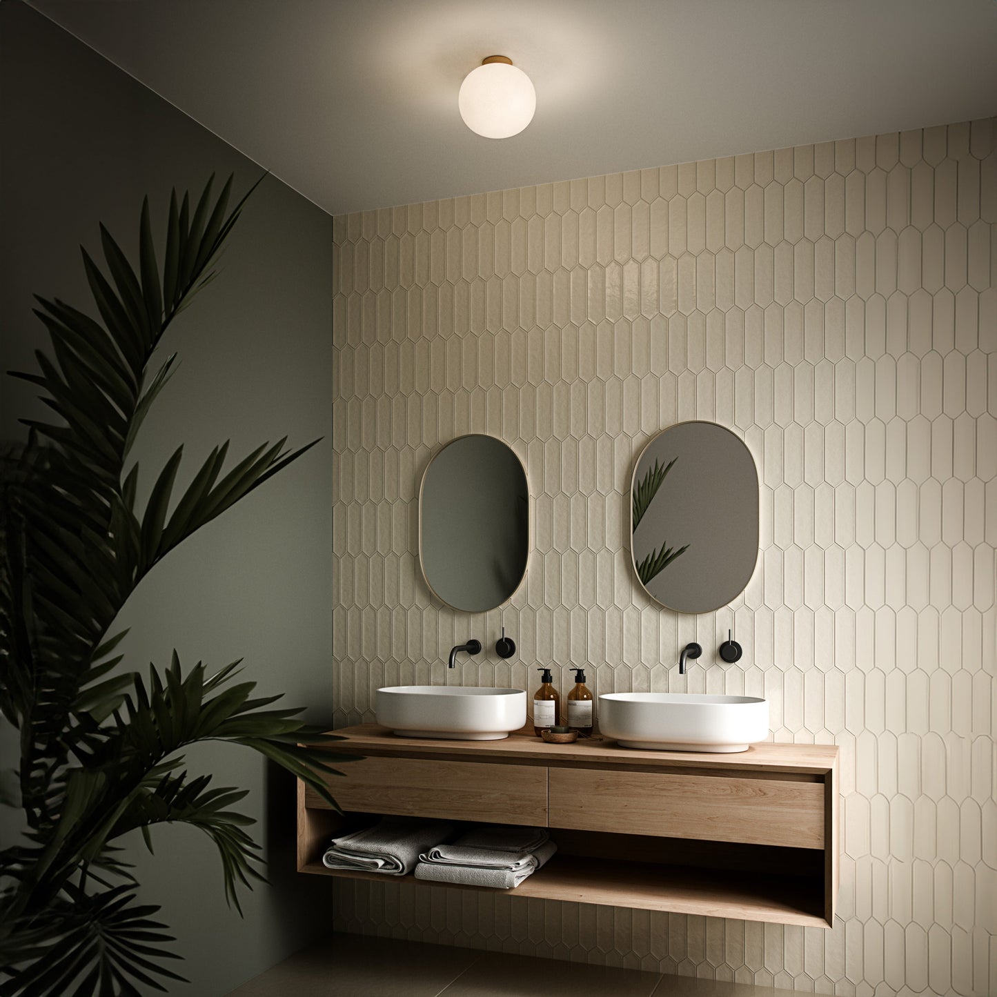 Alton Ceiling Lamp - Mouth-Blown Glass Shade with Elegant Finishes for Atmospheric Lighting 4