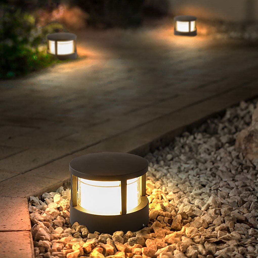 Modern Round Outdoor Post Light - Double-Layered Design with IP65 Protection for Year-Round Illumination 1