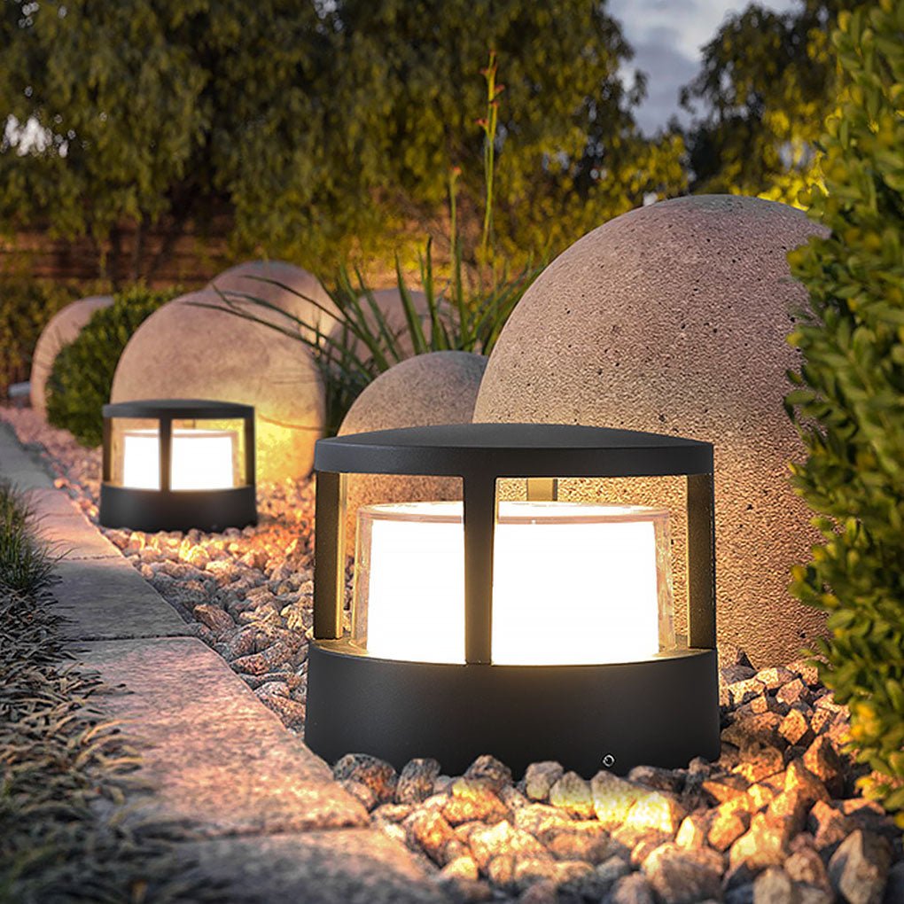 Modern Round Outdoor Post Light - Double-Layered Design with IP65 Protection for Year-Round Illumination 3