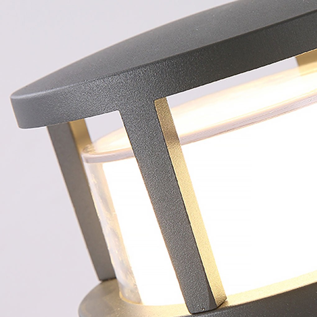 Modern Round Outdoor Post Light - Double-Layered Design with IP65 Protection for Year-Round Illumination 11