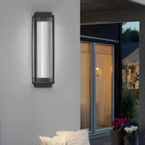 Reeded Glass Outdoor Wall Light - Modern LED Design with Adjustable Heights for Enhanced Ambiance 2