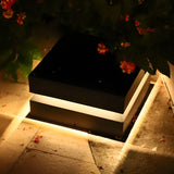 Modern Square Outdoor Solar Deck Lights - Waterproof LED Pillar Lighting for Cozy Ambiance 5