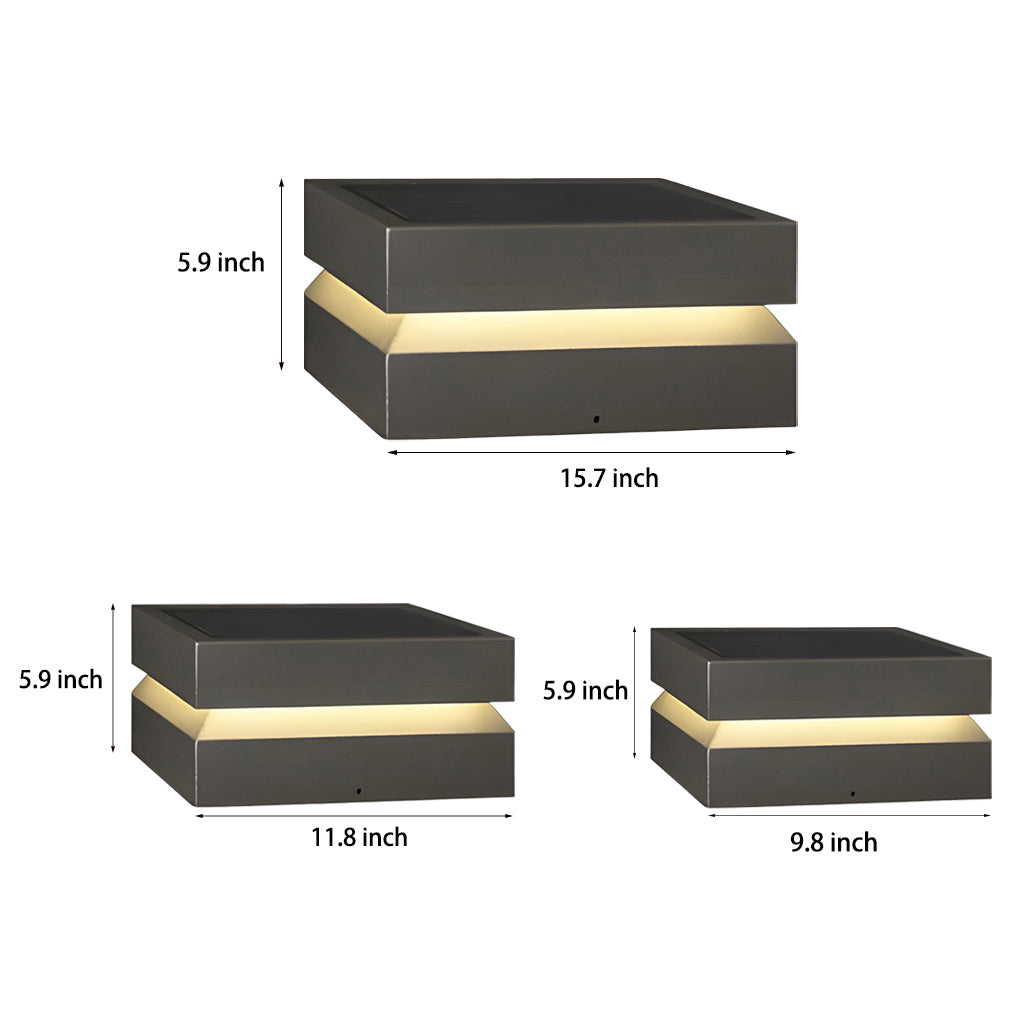Modern Square Outdoor Solar Deck Lights - Waterproof LED Pillar Lighting for Cozy Ambiance 8