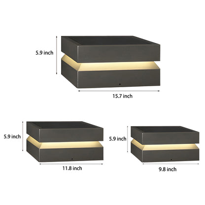Modern Square Outdoor Solar Deck Lights - Waterproof LED Pillar Lighting for Cozy Ambiance 8