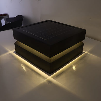 Modern Square Outdoor Solar Deck Lights - Waterproof LED Pillar Lighting for Cozy Ambiance 6
