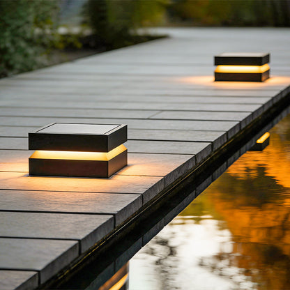 Modern Square Outdoor Solar Deck Lights - Waterproof LED Pillar Lighting for Cozy Ambiance 11