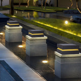 Modern Square Outdoor Solar Deck Lights - Waterproof LED Pillar Lighting for Cozy Ambiance 2