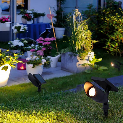 Luminara Adjustable Solar Spotlight - Modern Outdoor Light with Dual Power Options for Enhanced Landscape Illumination 2