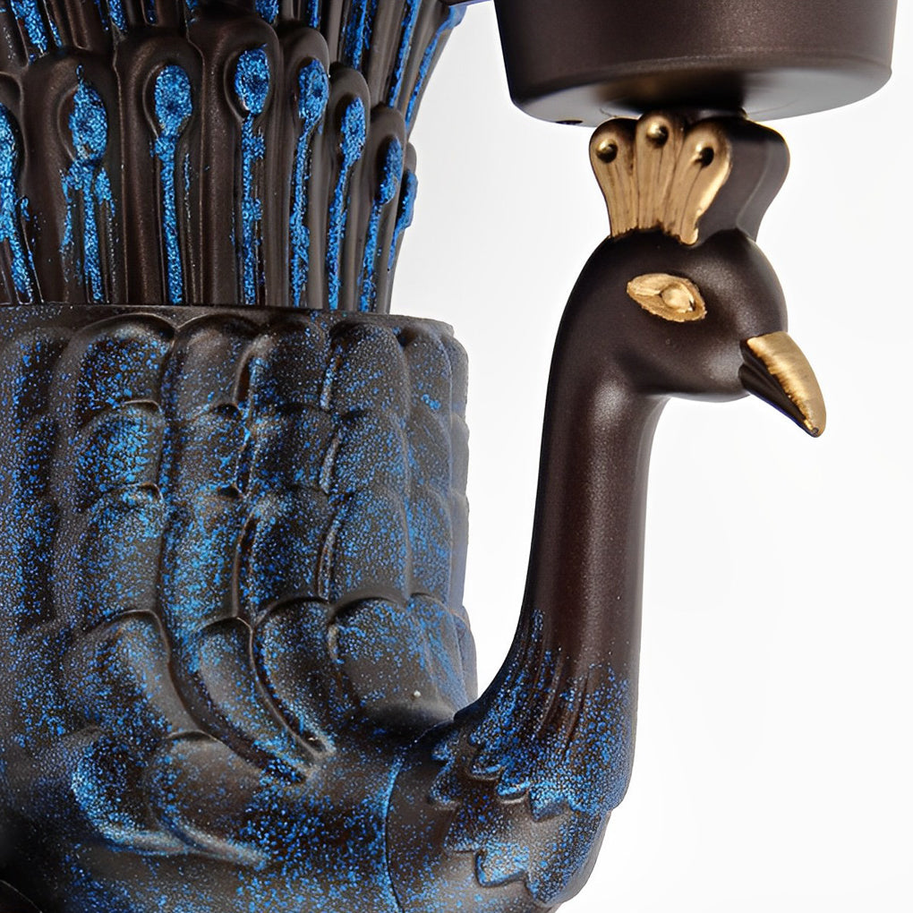 Peacock Inspired Outdoor Wall Sconce - Vintage Aluminum Light Fixture with IP55 Protection 8