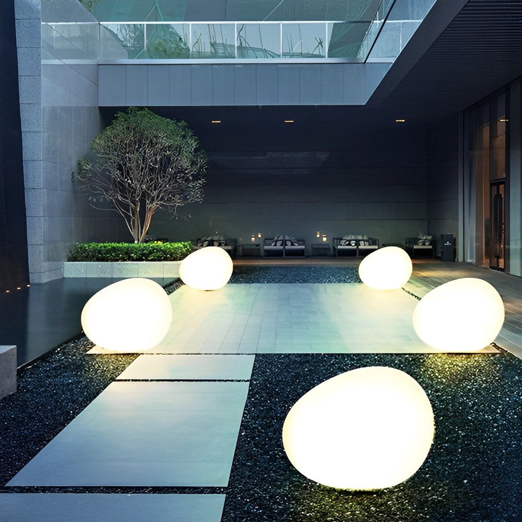 Pebble Lights Modern Outdoor Landscape Lamp with Three-Color Dimming – Waterproof Decorative Lighting for Gardens 3