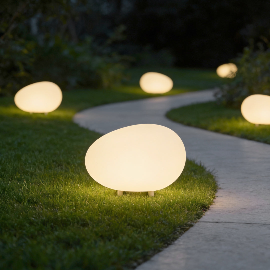 Pebble Lights Modern Outdoor Landscape Lamp with Three-Color Dimming – Waterproof Decorative Lighting for Gardens 6