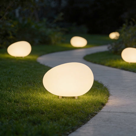 Pebble Lights Modern Outdoor Landscape Lamp with Three-Color Dimming – Waterproof Decorative Lighting for Gardens 6