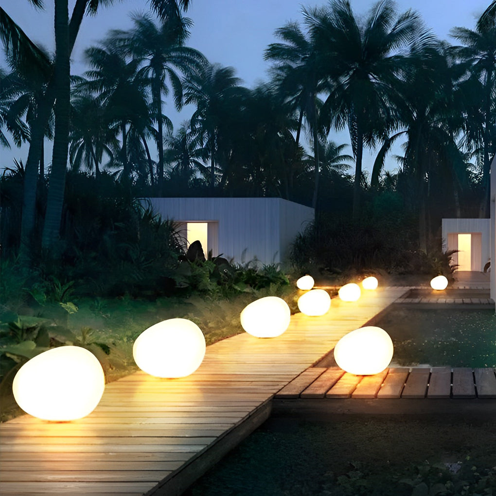 Pebble Lights Modern Outdoor Landscape Lamp with Three-Color Dimming – Waterproof Decorative Lighting for Gardens 5