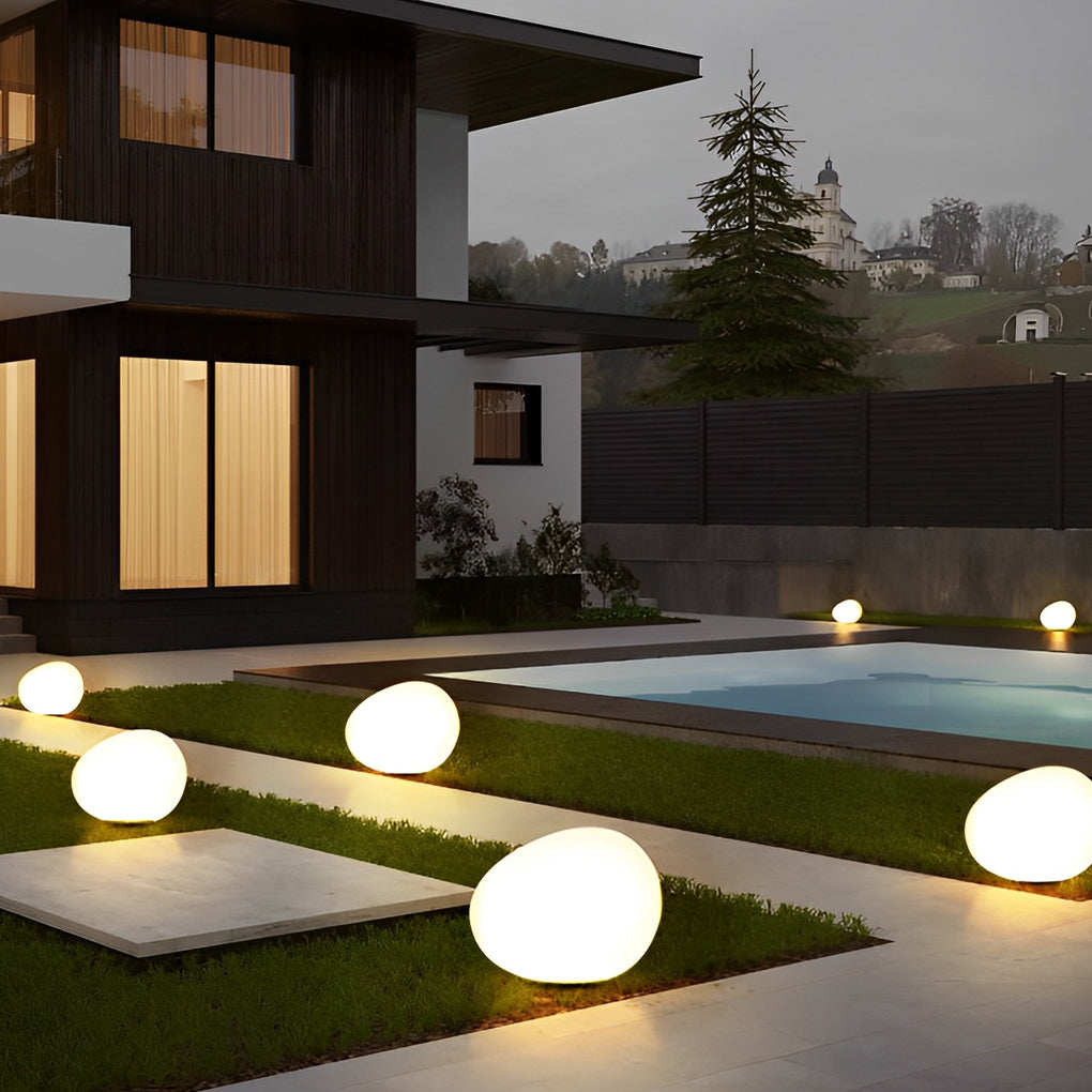 Pebble Lights Modern Outdoor Landscape Lamp with Three-Color Dimming – Waterproof Decorative Lighting for Gardens 8