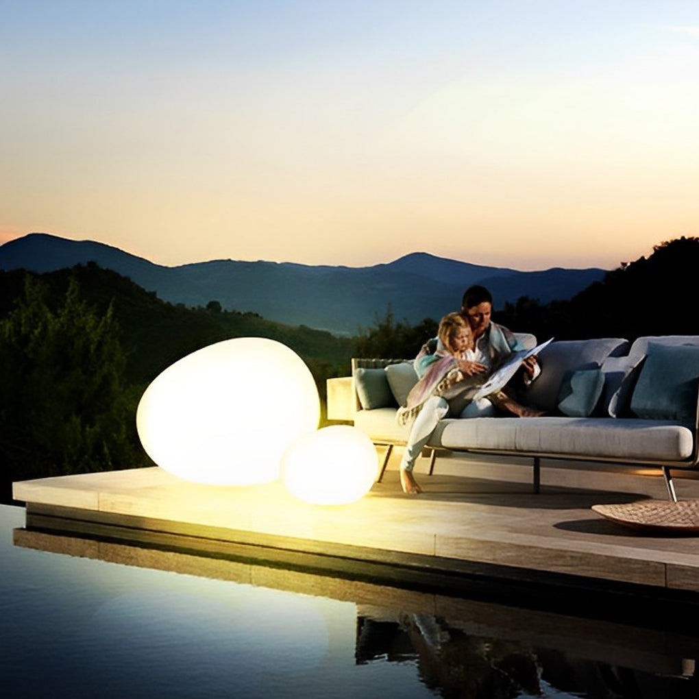 Pebble Lights Modern Outdoor Landscape Lamp with Three-Color Dimming – Waterproof Decorative Lighting for Gardens 2