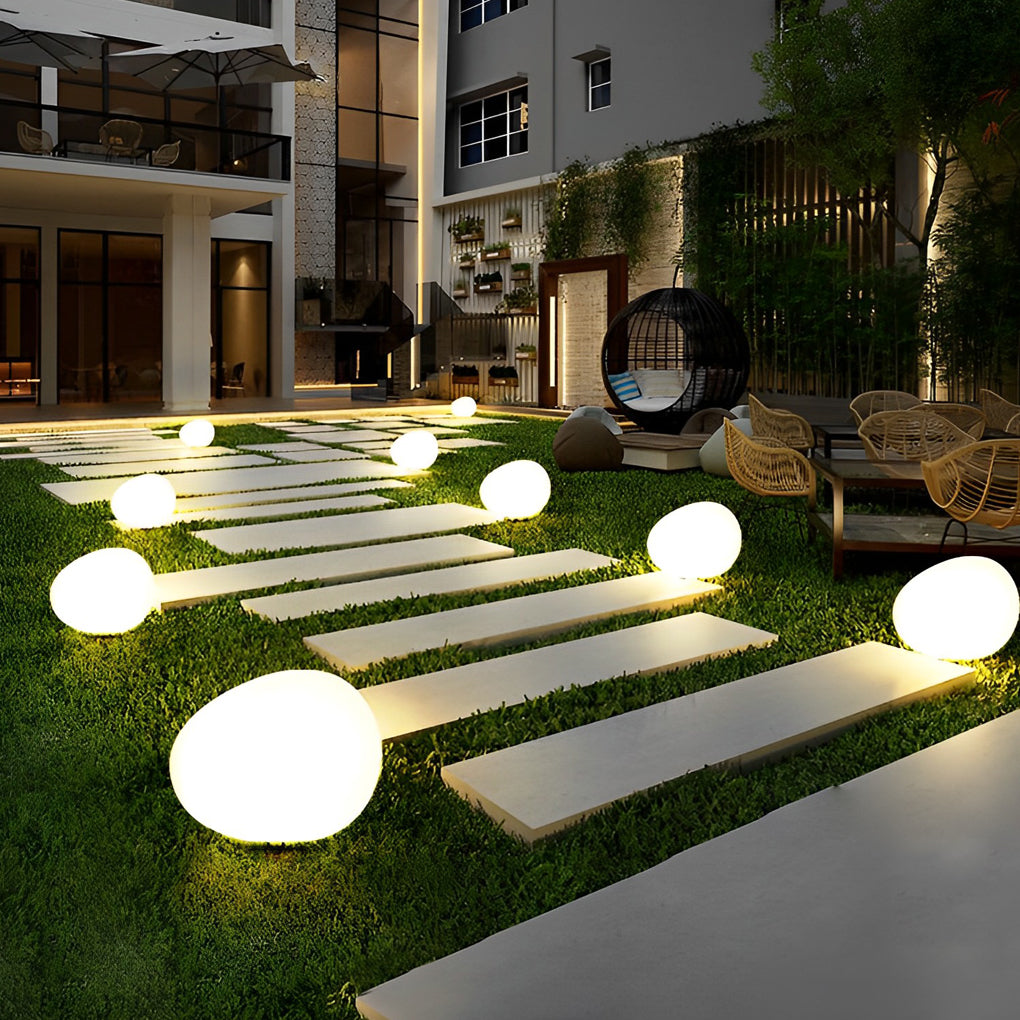 Pebble Lights Modern Outdoor Landscape Lamp with Three-Color Dimming – Waterproof Decorative Lighting for Gardens 1