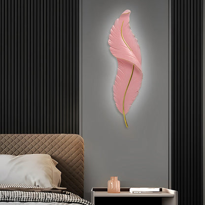 Feather Wall Light - Modern Resin Wall Sconce with Dimmable LED & Three Color Options for Artistic Ambiance 5