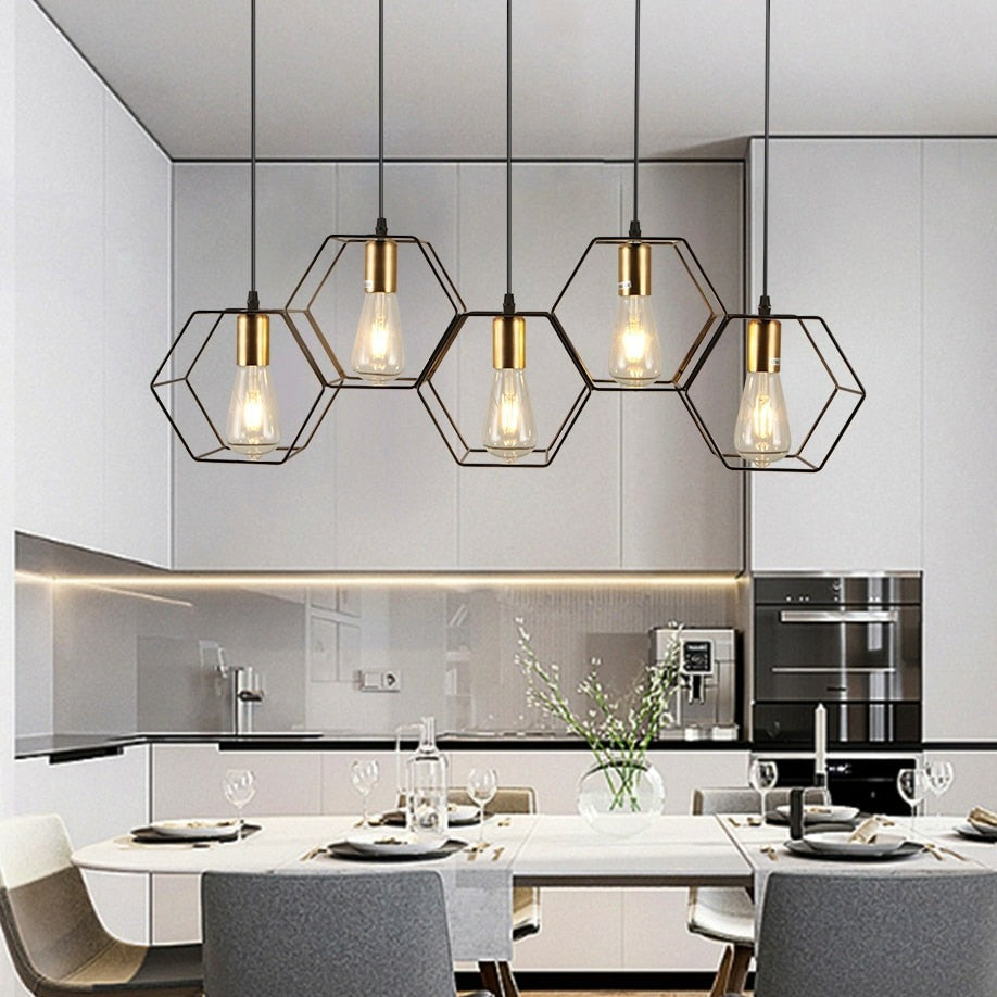 Celeste Vintage Pendant Light - Iron Frame Design with Easy Installation for Elegant Kitchen Lighting 5