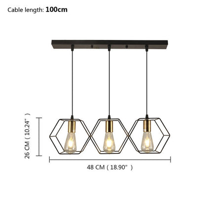 Celeste Vintage Pendant Light - Iron Frame Design with Easy Installation for Elegant Kitchen Lighting 3