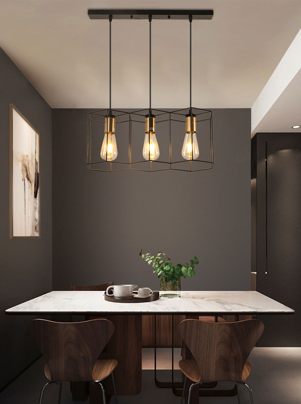 Celeste Vintage Pendant Light - Iron Frame Design with Easy Installation for Elegant Kitchen Lighting 14