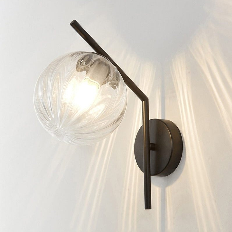 Aleta Modern Glass Globe Wall Lamp - Sleek Design with Metal Frame for Elegant Lighting 15